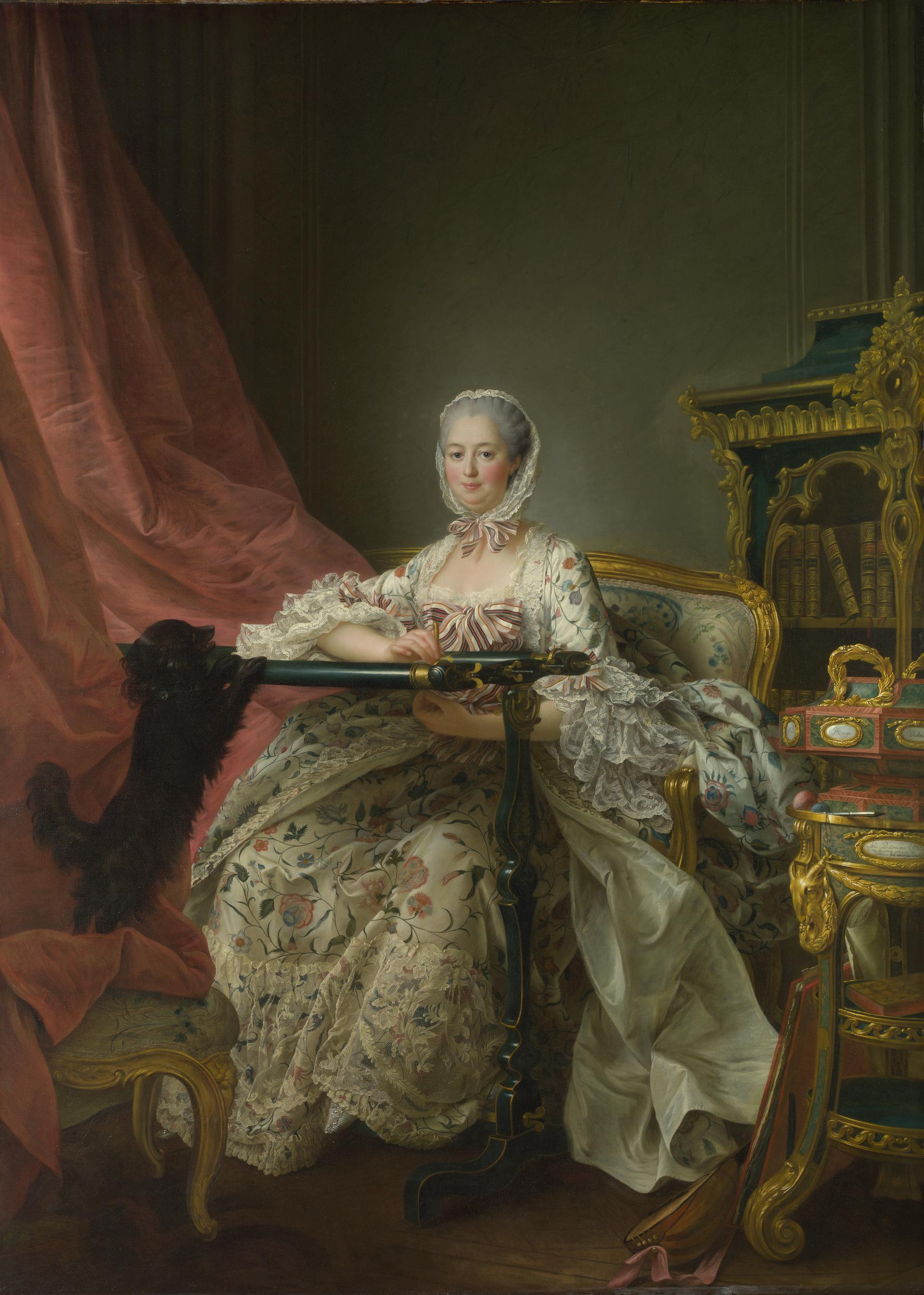 Madame de Pompadour ante su bastidor de bordar